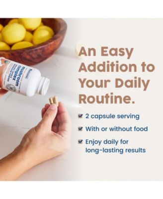 Mushroom Complex - Lions Mane, Turkey Tail, Cordyceps and Reishi - Immune Support and Brain Health - USDA 60 Caps