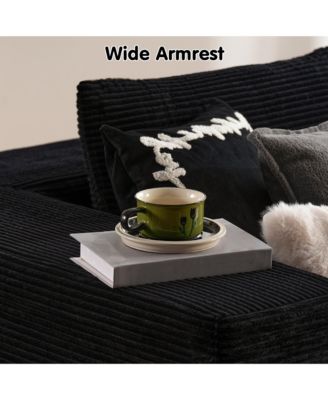 104" No Assembly Required Cloud Sectional Sofa, L-Shape Couch Chaise Lounge with Deep Seat and Wide Armrest for Living Room Bedroom