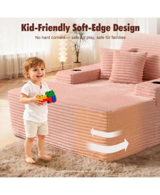 Chaise Lounge Chair, Oversized Plush Upholstered Boneless Sofa Bed, Deep Seat Sleeper Cloud Couch for Living Room, No Assembly Required