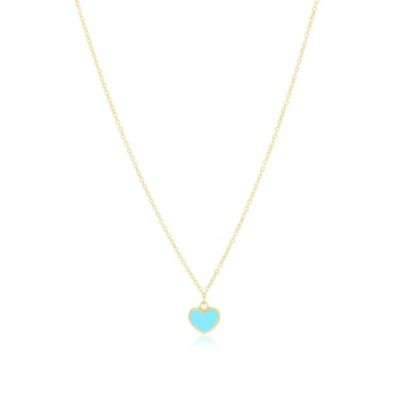 The Lovery Mini Turquoise Single Heart Necklace 14K Gold - Turquoise 321$