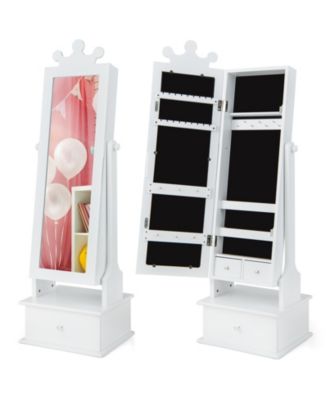 2 in 1 Kids Play Jewelry Armoire with Full Length Mirror