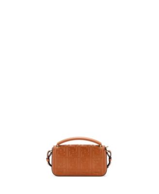 Small Midi Baguette Chain Bag Zucca Embossed Leather