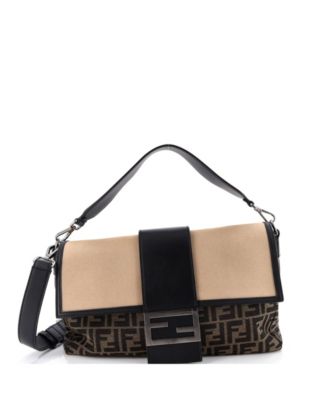 Large Baguette NM Bag Zucca Canvas with Leather