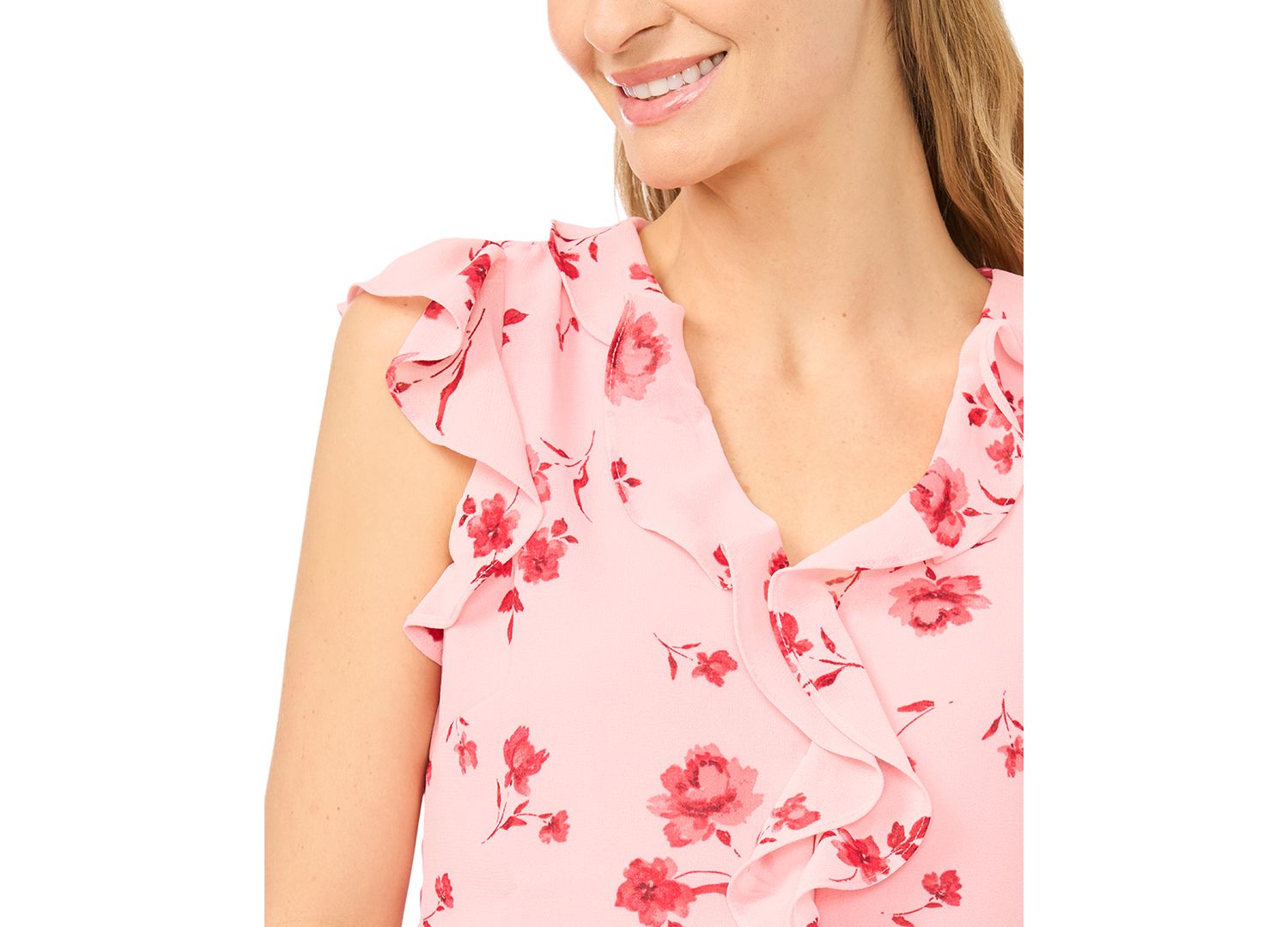 Women's V-Neck Ruffle Blouse