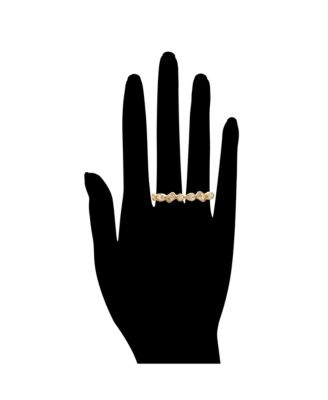 18K Gold Plated Double Finger CZ Bezel Line Ring