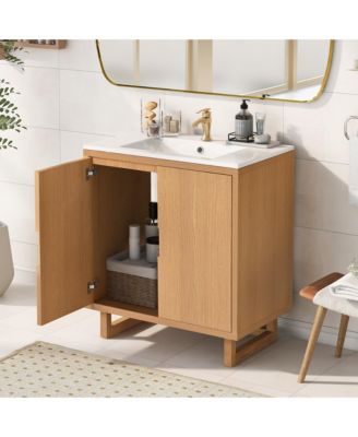 30" Bathroom vanity Set with Sink, Combo Cabinet, Bathroom Storage Cabinet, Solid Wood Frame