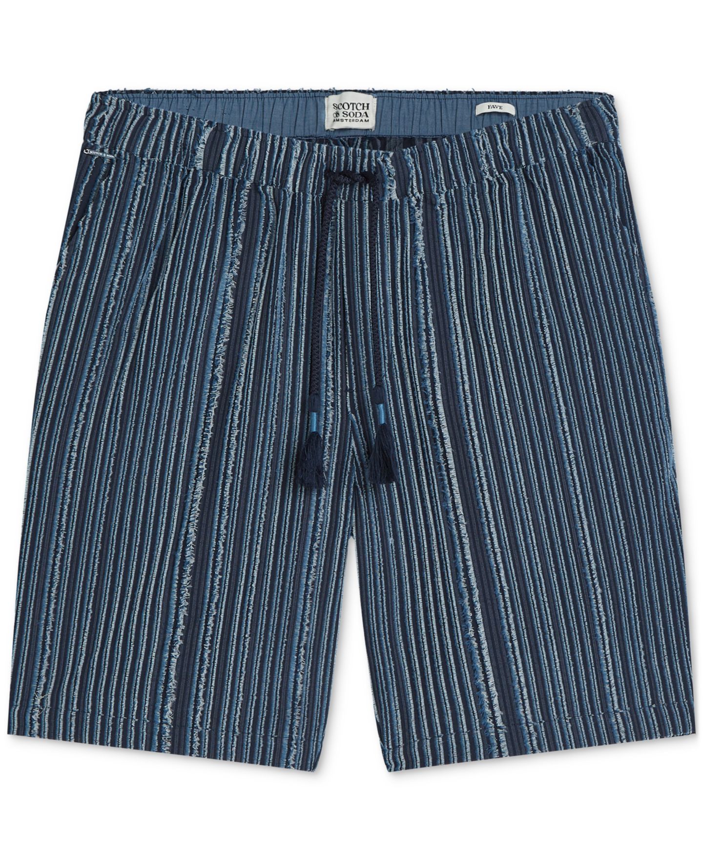 Мужские шорты SCOTCH & SODA Mid Rise Striped Bermuda, цвет: Небесно-голубой полосатый — фото 5