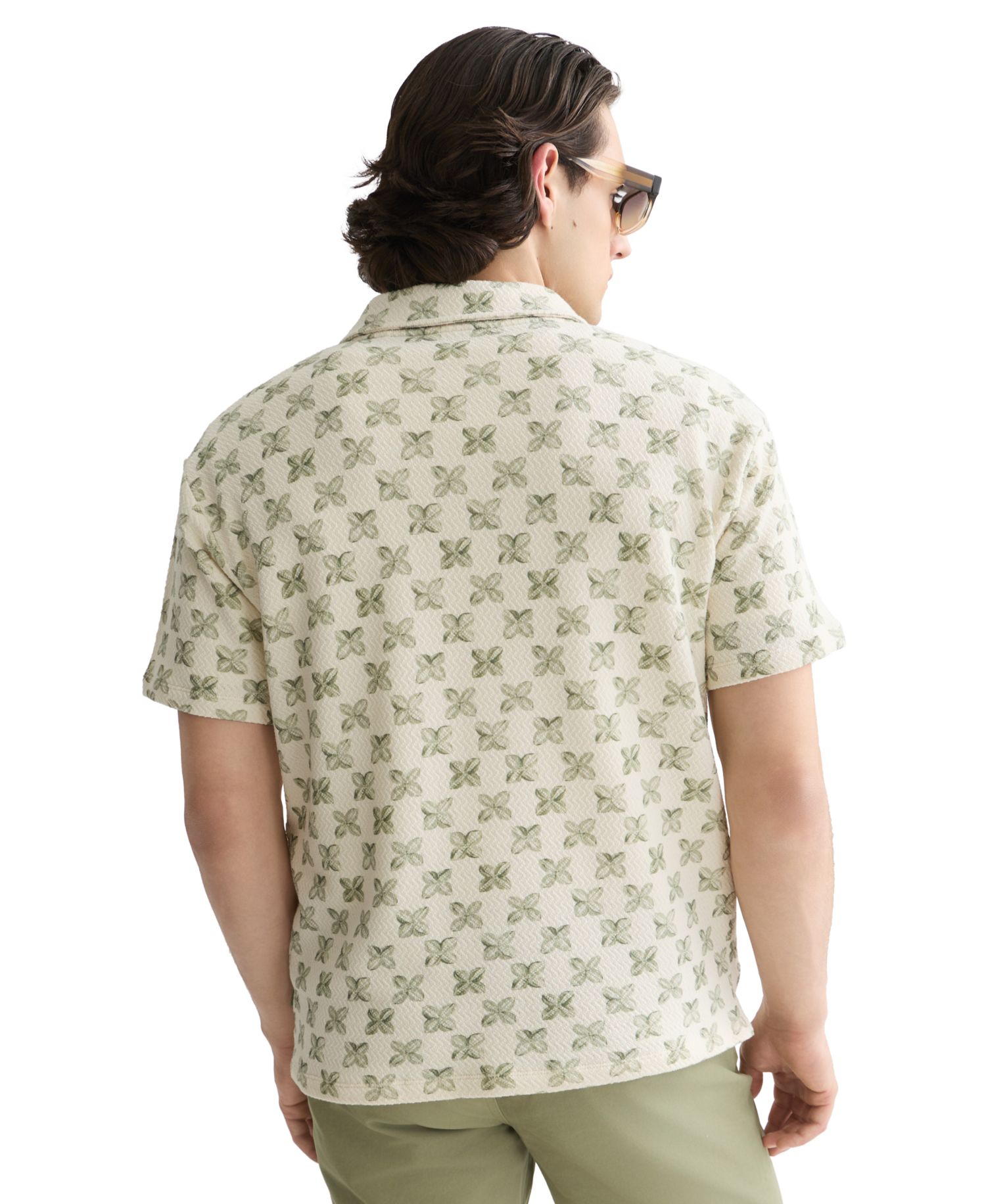 Men's Printed Short-Sleeve Polo Shirt