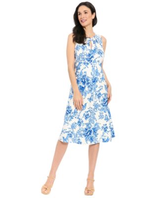 Petite Sleeveless Keyhole Neck Midi Dress