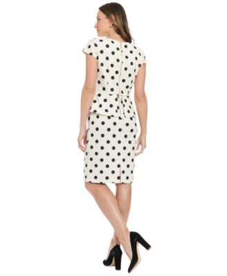 Petite Cap-Sleeve Boat Neck Peplum Dress