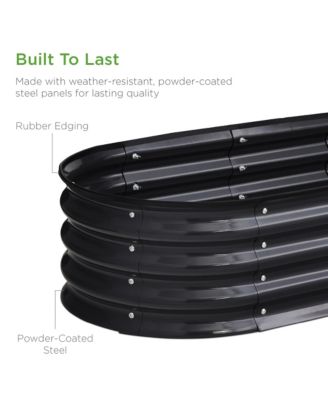 4x2x1ft Outdoor Raised Metal Oval Garden Bed, Planter Box for Vegetables, Flowers