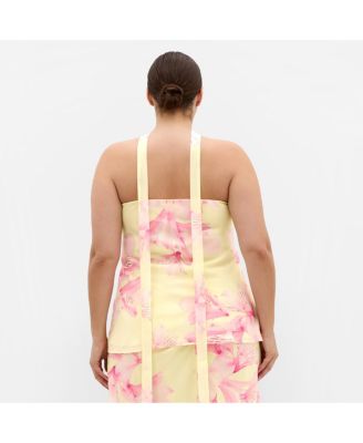 Women's Soiree Print Frill Detail Top