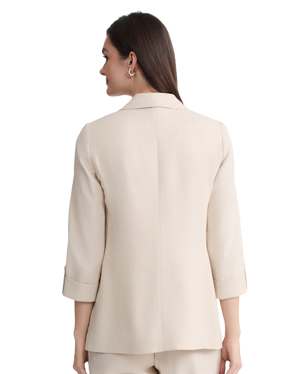 Jones New York Petite Notch Collar Open-Front Jacket