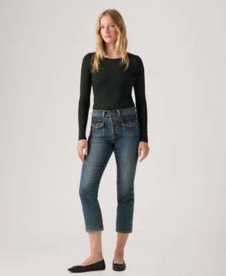 Women's Wedgie Flap Pocket High-Rise Cropped Jeans