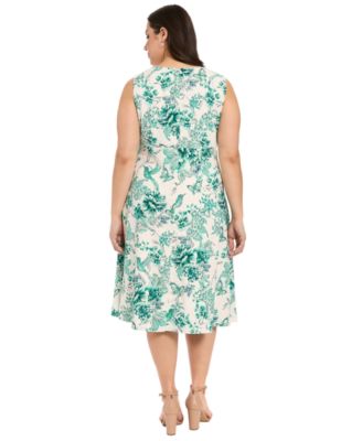 Plus Size Sleeveless Keyhole Neck Midi Dress