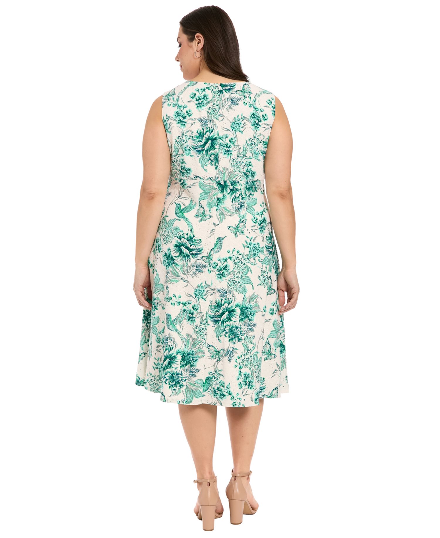 Plus Size Sleeveless Keyhole Neck Midi Dress