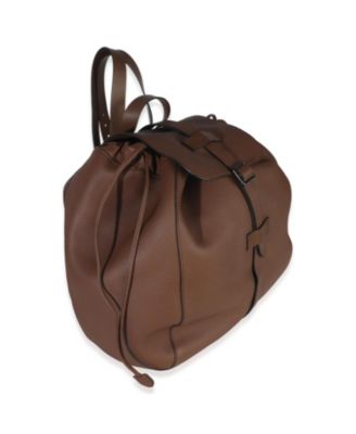 Brown Pebbled Leather Large Grand Prix Backpack
