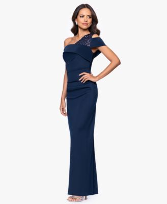 Petite One-Shoulder Sheath Gown