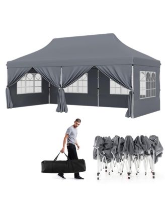 10 x 20 FT Canopy w/ 6 Detachable Sidewalls Carrying Bag UPF50+ Sun Protection