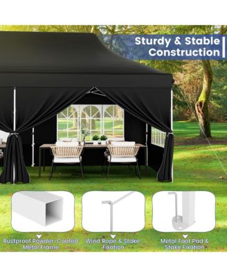 10 x 20 FT Canopy w/ 6 Detachable Sidewalls Carrying Bag UPF50+ Sun Protection