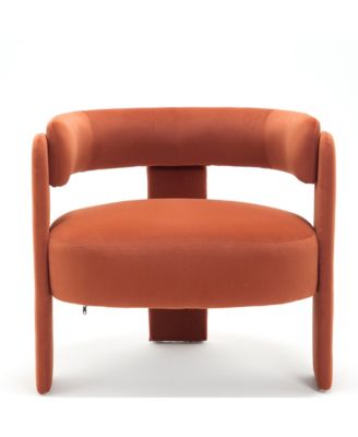 Velvet Accent Chair, Mid-Century Modern Armchair with Wooden Legs and Adjustable Foot Nails for Living Room, Home Office, Bedroom