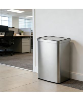 13 Gallon Stainless Steel Indoor Touchless Sensor Soft-Close Lid Trash Can