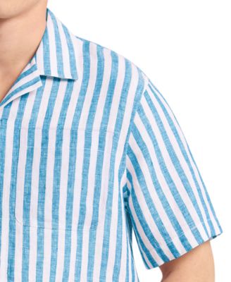 Men's Striped Camp-Collar Shirt