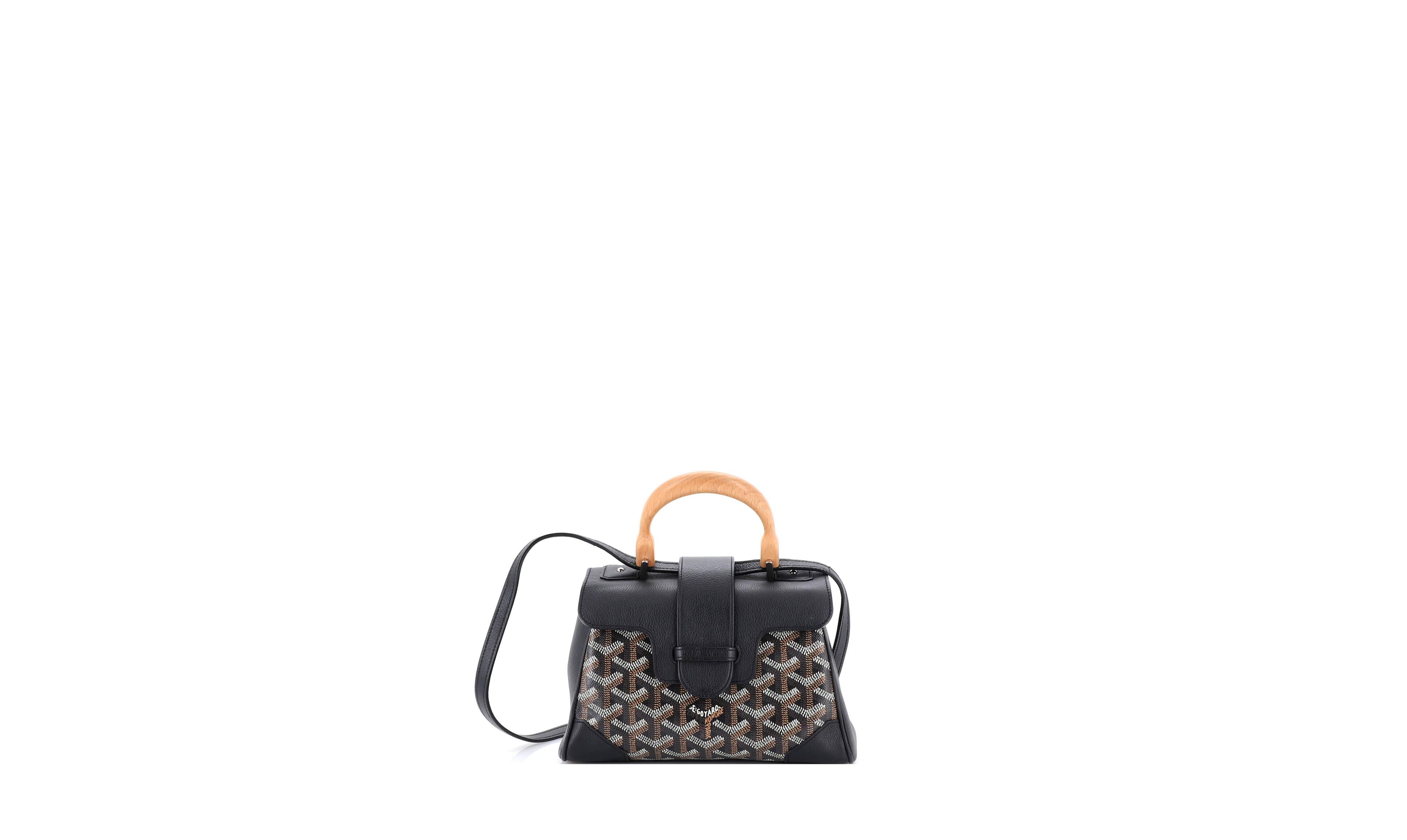 Pre-Owned Goyard Mini Saigon Top Handle Bag Coated Canvas with Leather