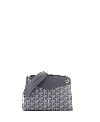 Mini Structured Rouette Chain Shoulder Bag Coated Canvas