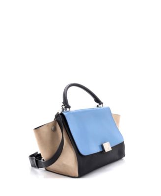 Small Trapeze Bag Leather with Patent