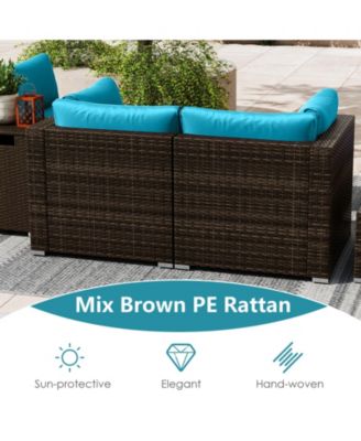 Set Of 7 Furniture Set w/32'' Fire Pit Table and Propane Tank Cover Outdoor