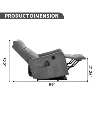 Chenille Power Lift Recliner Chair for Elderly with Massage, Heat & USB, Single Motor Electric Recliner for Seniors