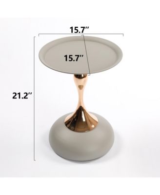 Mermaid Tail Coffee Table - Round Side Table, Modern Metal Pedestal for Living Room and Small Spaces