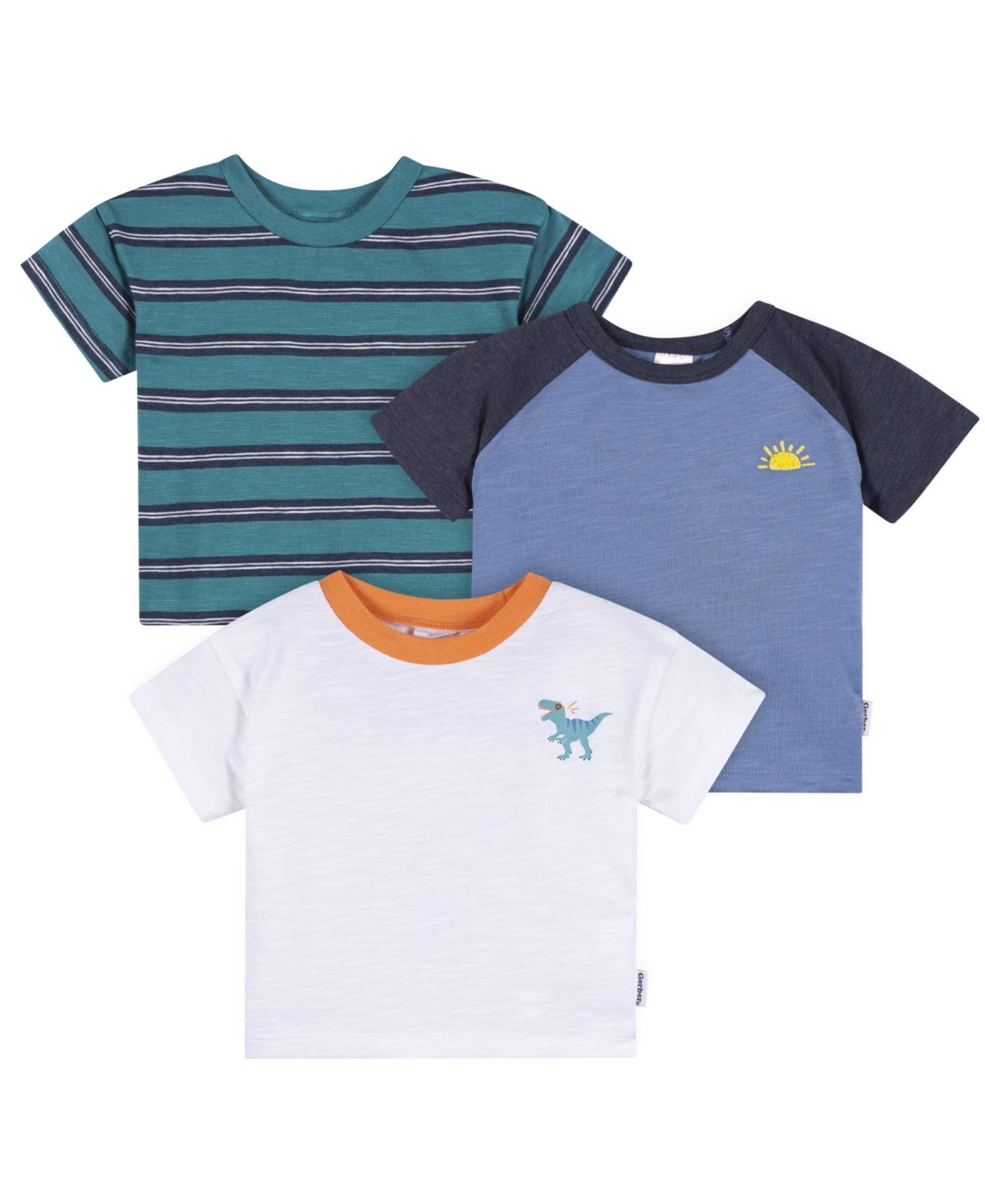 Gerber Toddler Boys Short Sleeve T-Shirts, 3-Pack - Dino
