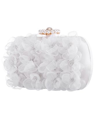 3-D Flower Minaudiere Mini Clutch Handbag