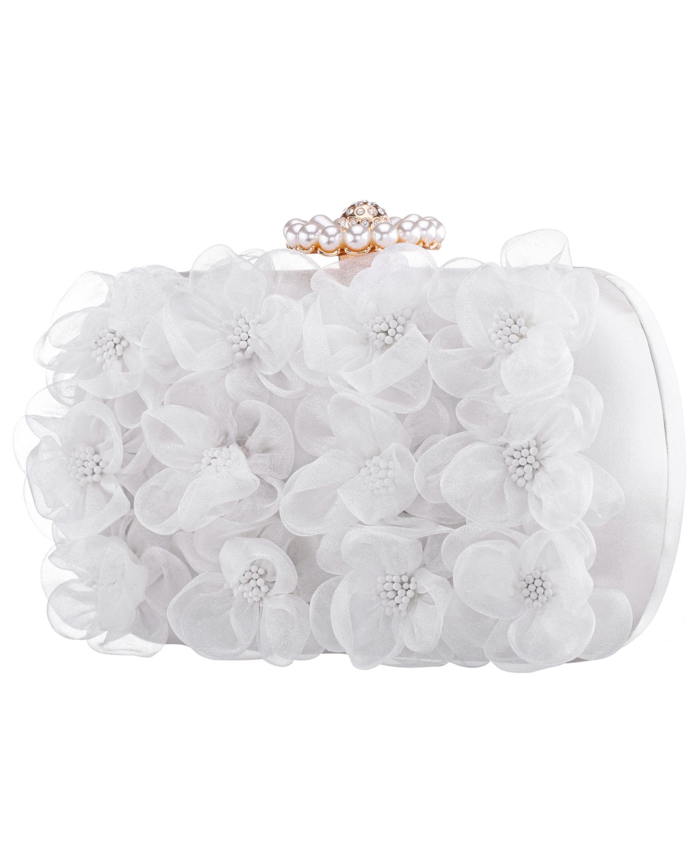Женский клатч Nina 3-D Flower Minaudiere Mini Clutch Handbag, цвет: Белый — фото 3
