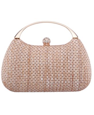 Straw Minaudiere Mini Clutch Handbag