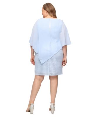 Plus Size Asymmetric Overlay Crochet Lace Sheath Dress