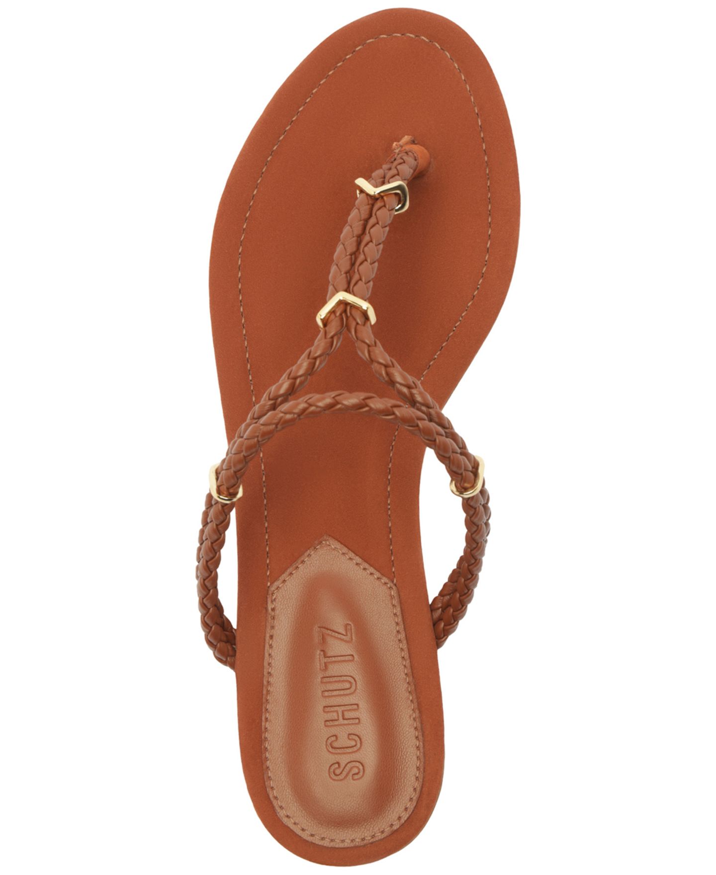 Женские сандалии Schutz Cordelia Slip-On Flat, цвет: Коньячный — фото 4