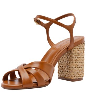 Women's Keefa Raffia High Block Heel Sandals