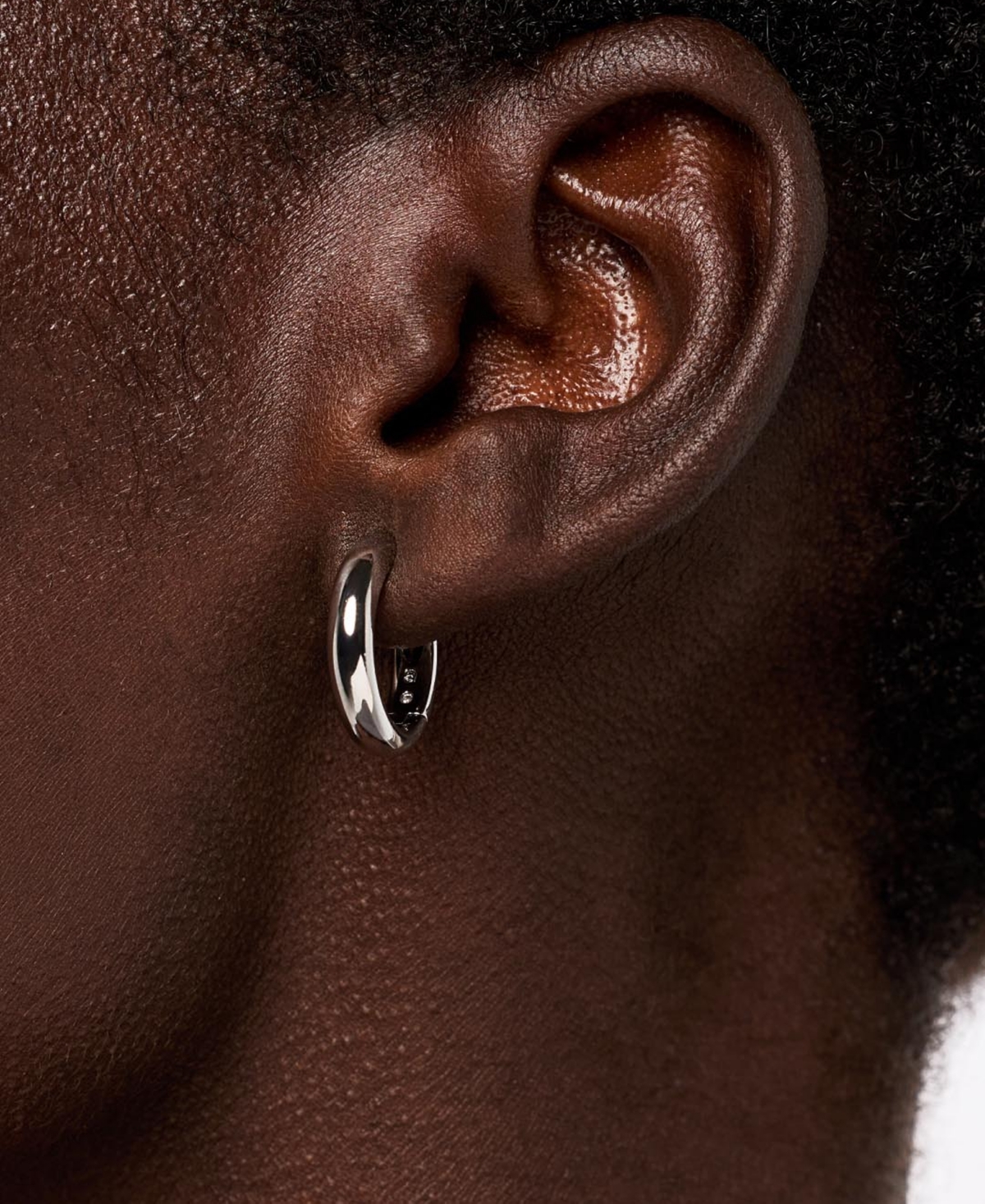 Ana Luisa Giulia Medium Rhodium-Plated Hoop Earrings