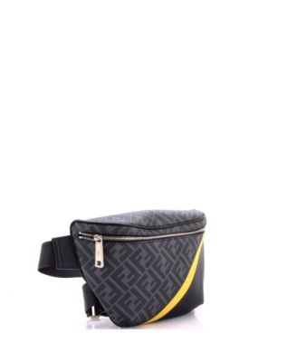 Zip Belt Bag Zucca Coated Canvas and Leather