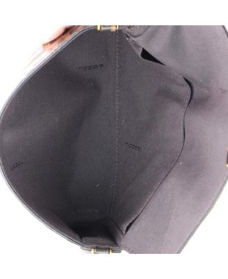 F is Fendi Envelope Clutch on Chain Zucca Embossed Leather