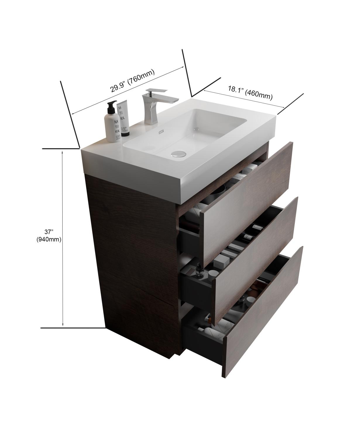 Sillysis 30" Freestanding Bathroom Vanity with Sink, Modern Bathroom Vanity with Soft Close Drawers for Contemporary Homes
