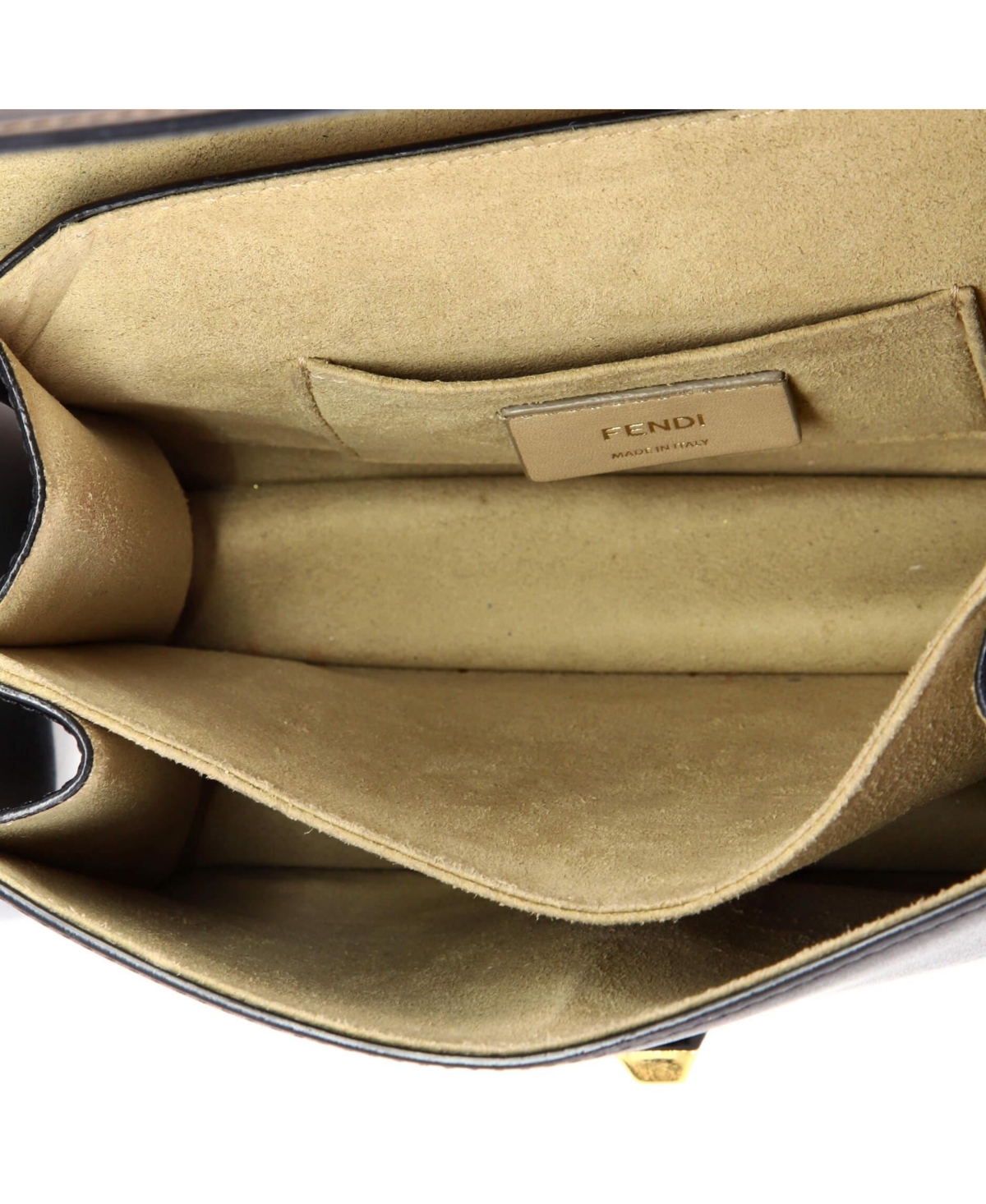 Pre-Owned Fendi Small Kan I Bag Zucca Embossed Leather