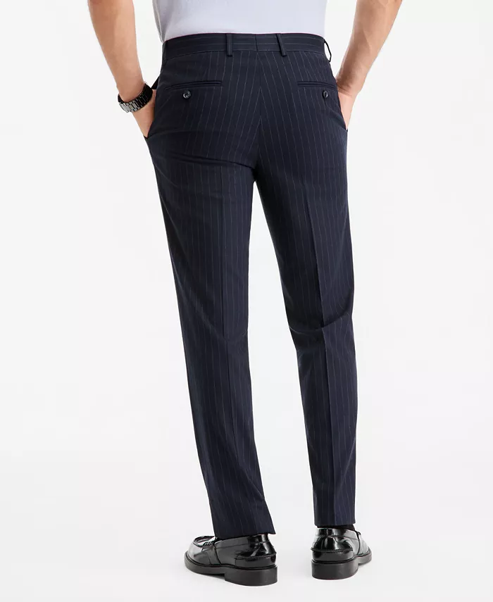 Men's Slim-Fit Navy Pinstripe Suit Separates Pants - thumbnail 4