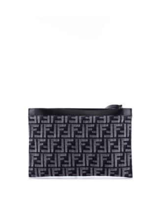 Medium Flat Zip Wristlet Pouch Zucca Denim