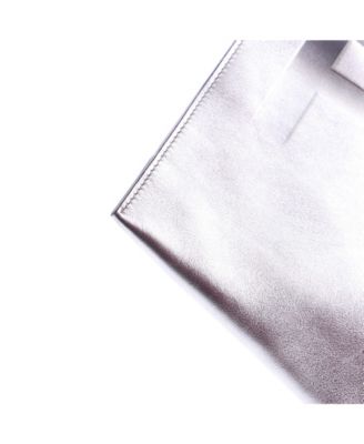 Large Logo Flat Wristlet Pouch Embossed Leather