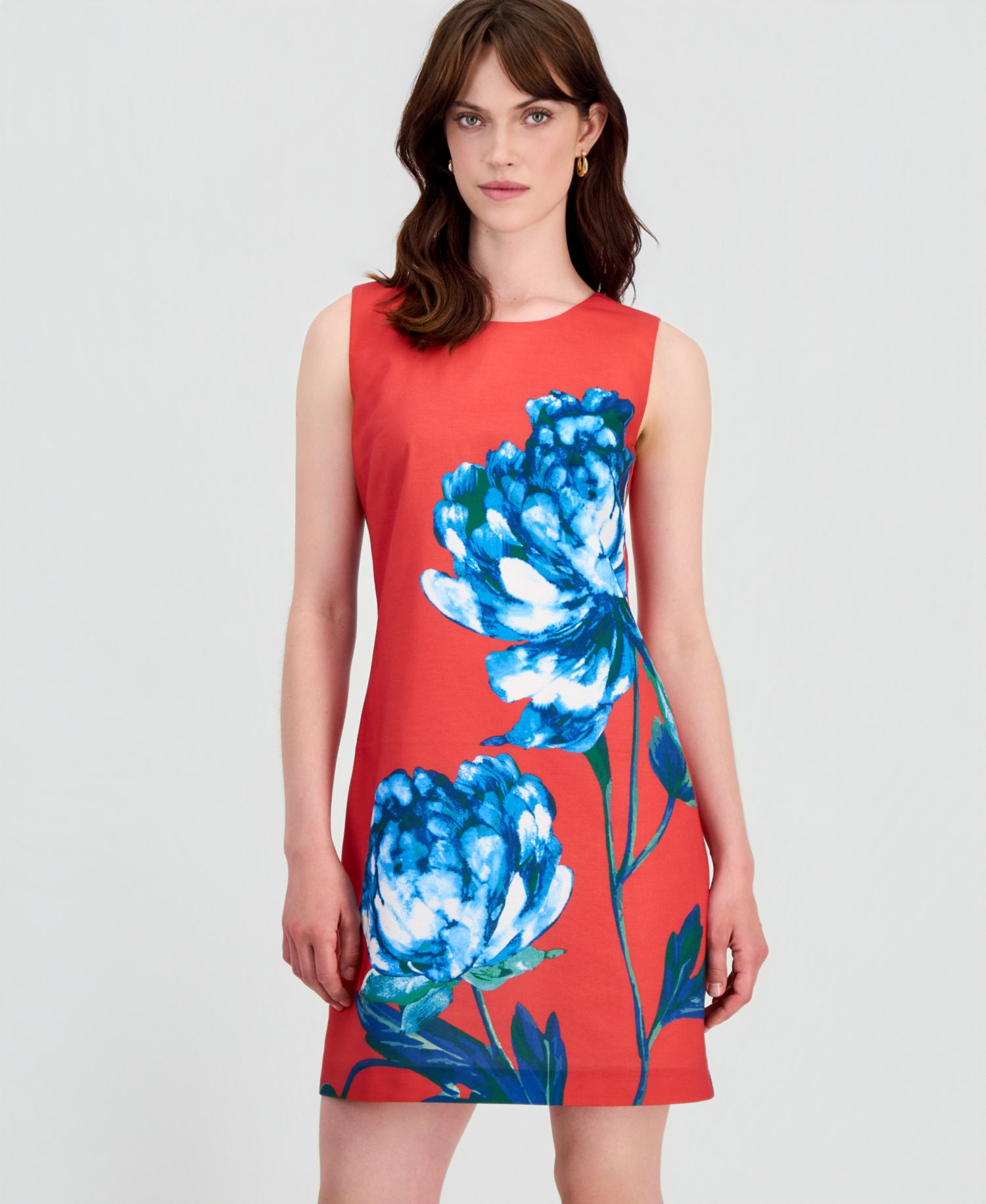 Women's Floral-Print Scoop-Neck Sheath Dress