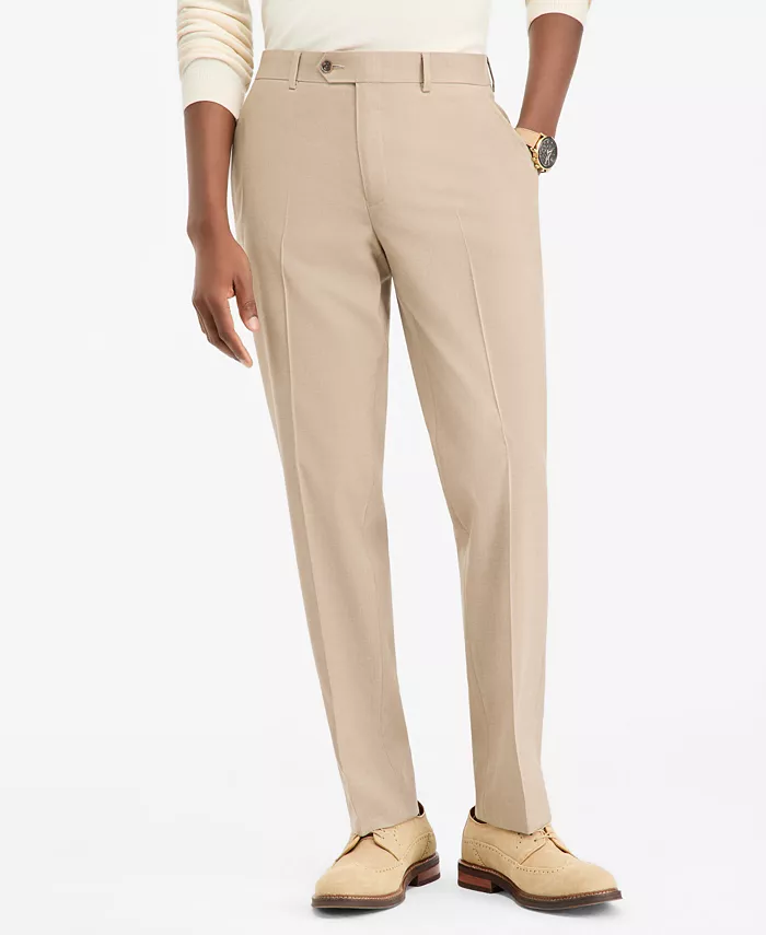 Men's Slim-Fit Tan Solid Suit Separates Pants - thumbnail 3
